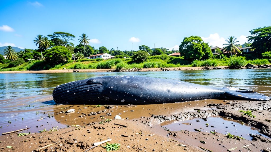 Ballena jorobada varada en Bellavista, Puná, fue devuelta al mar tras rescate